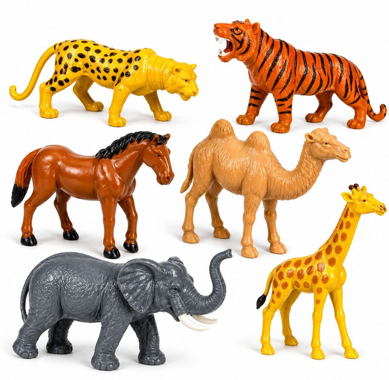 MVP MART Wild Animal Toy Set for Kids (6 Nos), Jungle Animals Figurines, Educational Toys(Multicolor)