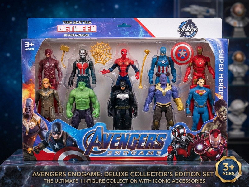 BAIRNINO Avengers Superhero Toy Set of 10 | Spider-Man Batman Superman & more(Multicolor)