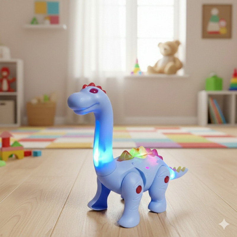 Hanishka baby walking dinosaur musical toy for kids with colourful lights and sound(Multicolor)
