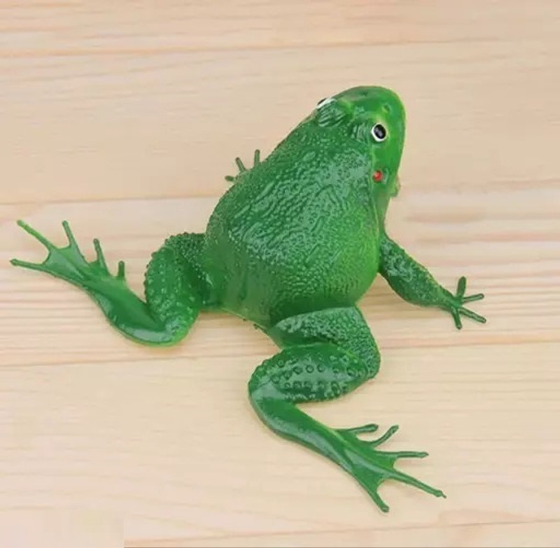 4GX 1 Rubber Frog With Whistle Sound Toy for April Fool's Day and Halloween Party(Green)