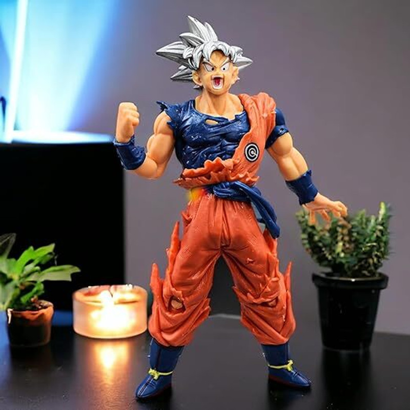 funfob Goku Action Figure Height-15cm Anime Figures PVC | Goku Silver Hair 15CM(Silver, Orange, Blue)