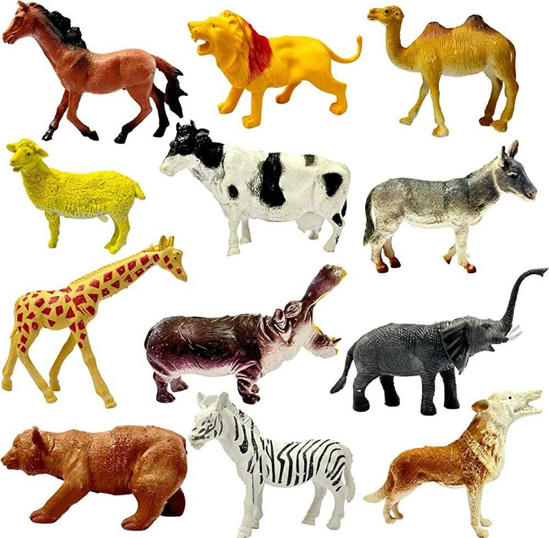 Kmc kidoz New Jungle Cartoon Wild Animal Toys Figure Playing Set for Kids(Multicolor)