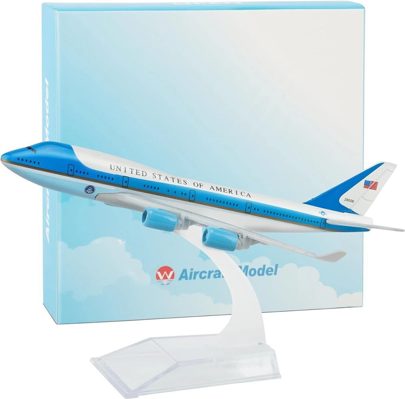 Wellingston Die Cast Aircraft USA 16 Cm Scale, Highly Detailed Display Decor for Collectors(White)
