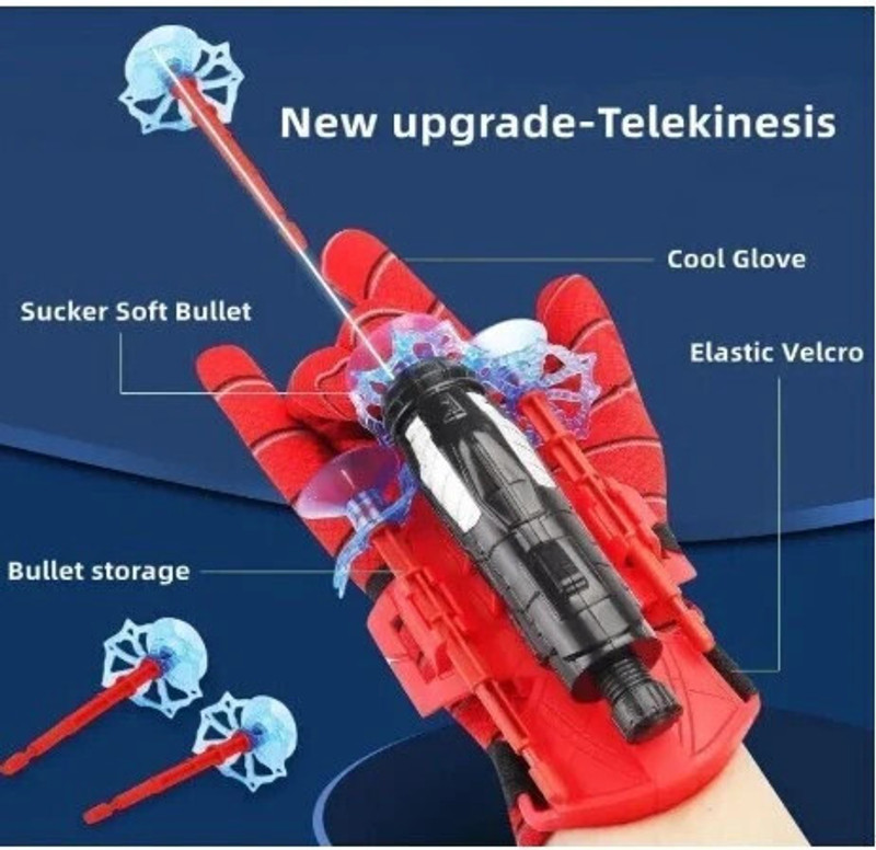 Bambono Spider Web Shooters Toys for birthday gift, Launcher Wrist Toy Set(Red)