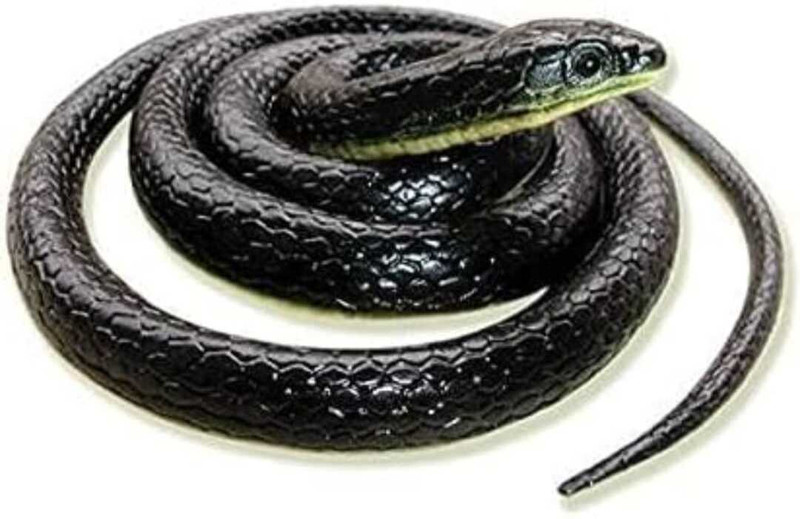 planettoy Introduce Black and Green Fake King Cobra Snake Made with Rubber for Boys and Girls to Play Indoor and Outdoor Gag or Magic Shows for Fun â 1 Pack (57cm Length) Cobra Snake Made with Rubber Gag Toy(Black, Green)