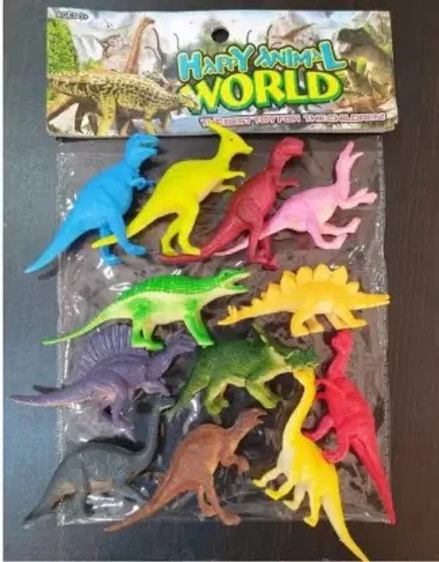 manish Toy Set of 12 PCS | Dino World Toys Create Your Jungle with Dinosaur Animals(Multicolor)