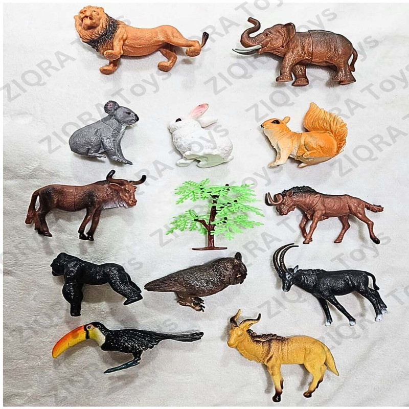 ZIQRA TOYS Wild Animals with Honey Badger, jungle Figure,Learning Educational Toys for Kids(Multicolor)