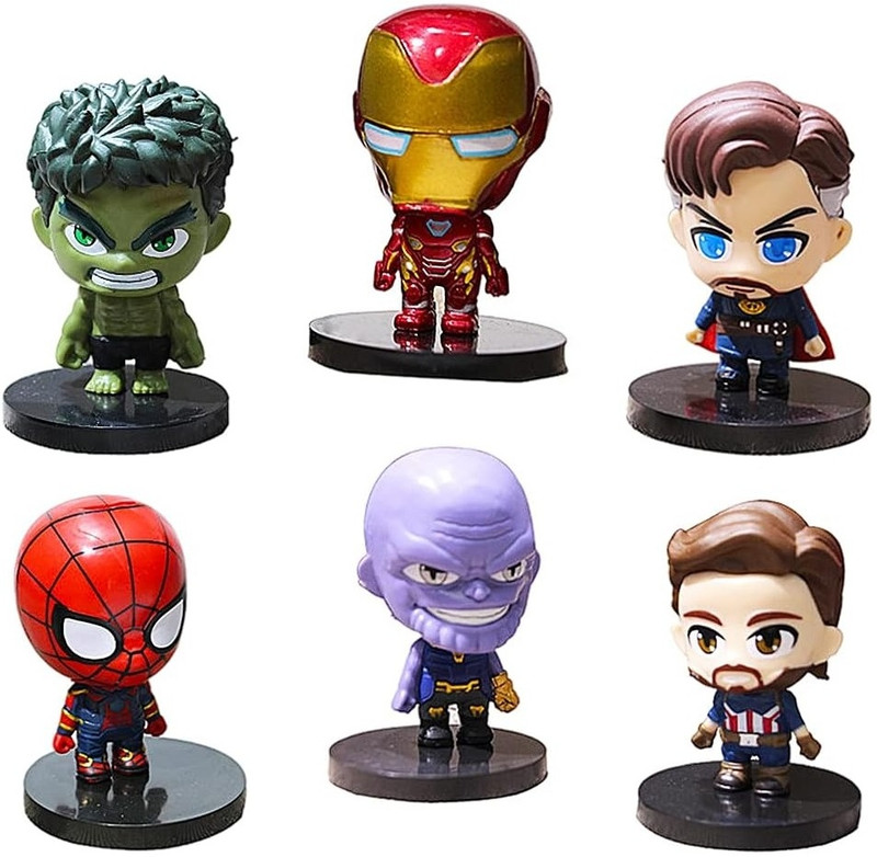 FOZZO-SK Punko AVENGERS 6 Mini Toy Cartoon Models PVC Figures Statues(Multicolor)