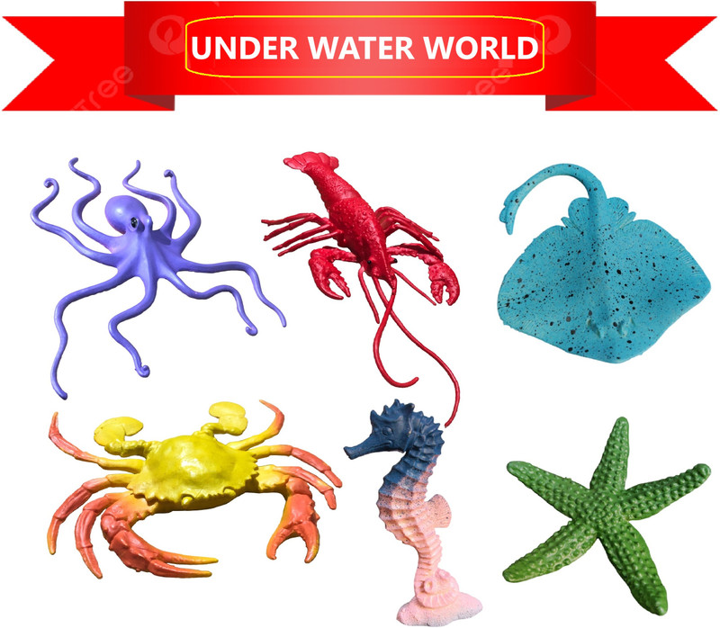 Gllaggerius Sea Animals Toy for Kids Boys & Girls, Water Animal Toy, Set of 6Pcs(Multicolor)