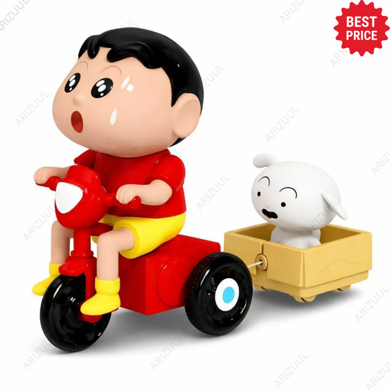 Arizuul Shinchan With Shiro Toy – Moving Cycle Cartoon Action Figure for Playtime(Multicolor)