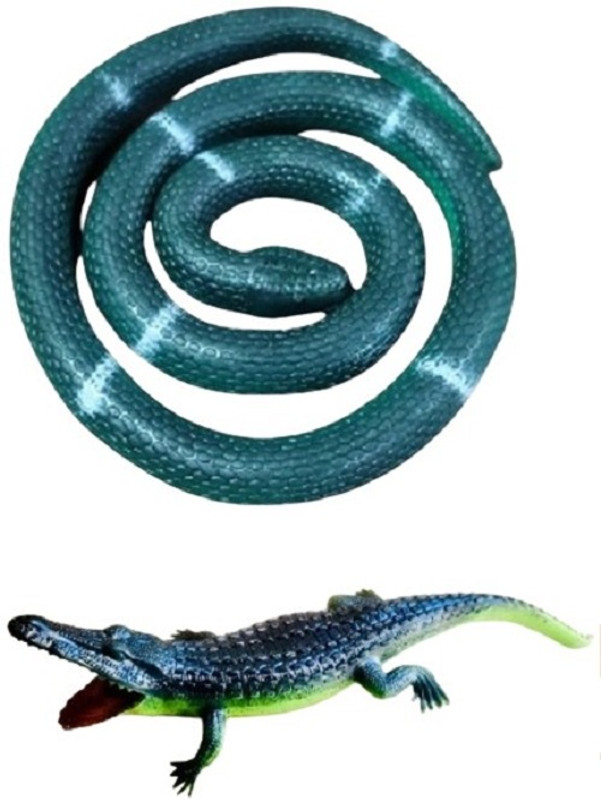 Tik C Rubber snake and crocodile toys for kids(Multicolor)