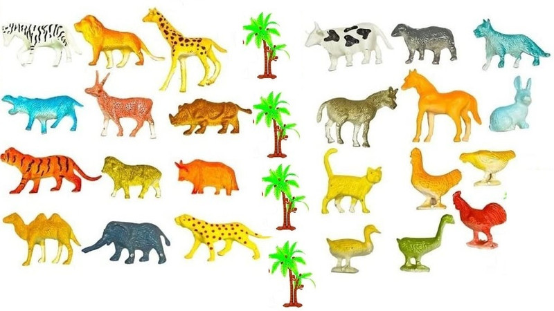 hinati Realistic Action Figure Toy Farm & Wild Animals jungle zoo Educational Playset(Multicolor)