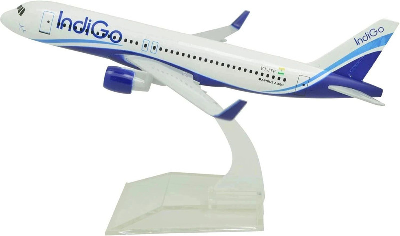 Wellingston Die Cast Aircraft Indigo 16 Cm Scale, Highly Detailed Display Décor(White)