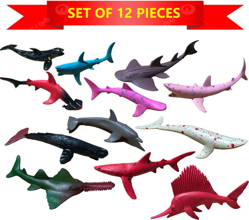 Gllaggerius Forest animals Figure Toy Set of 12Pcs(Multicolor)