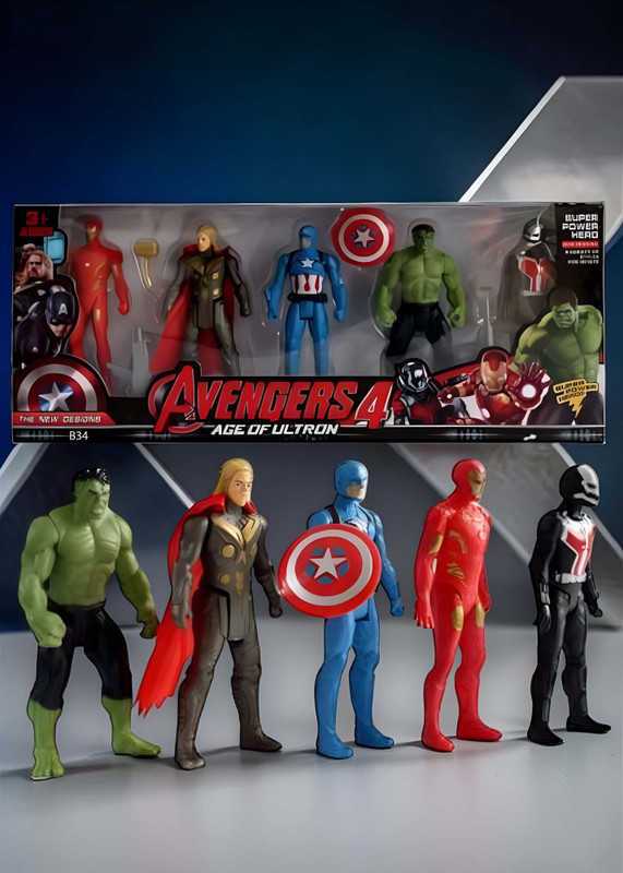 Mahi Zone 5 Avenger Super Hero Action Figure Toy Set for Kids and Boys_P561(Multicolor)