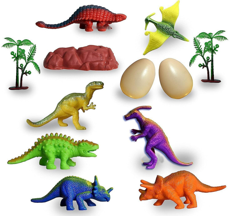 Mallexo Realistic Dinosaur Toy Set Of 12Pcs Jurassic World Toys With Dino Egg Toys(Multicolor)