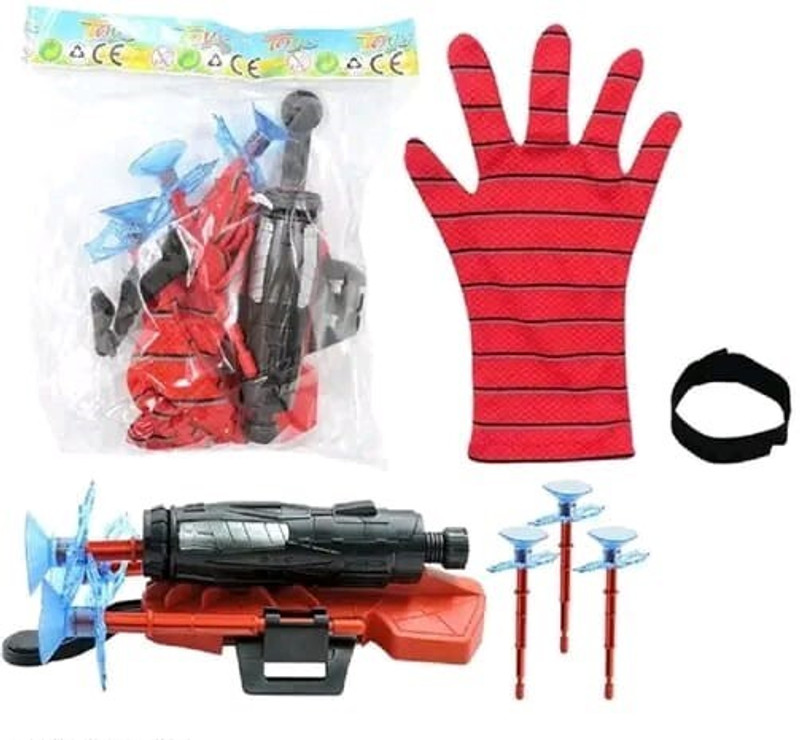 Pluspicks spiderman Action Figure Super Hero Disc Launcher Single Hand glove Toy Set(Multicolor)