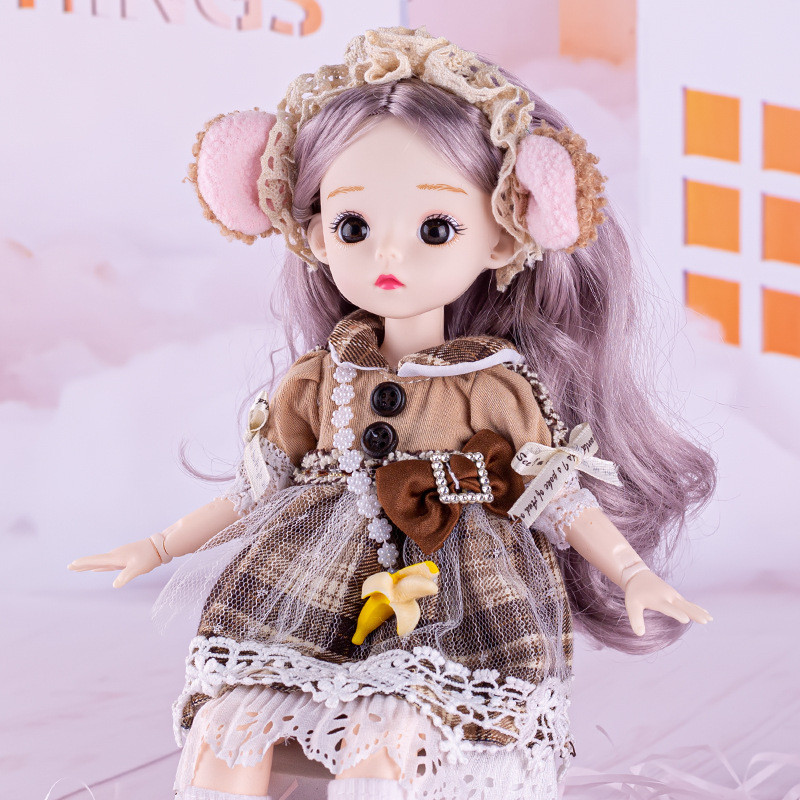 Maadi 30 cm Height | Realistic Makeup & Sparkling Brown Eyes | Best Gift for Girls(Grey)