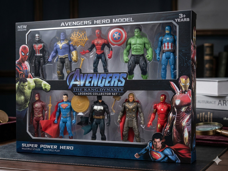 BAIRNINO Avengers Superhero Toy Set Pack of 10 | Twist & Move Action Figures for Kids(Multicolor)