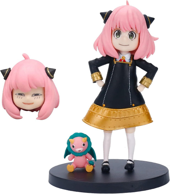 RVM Toys Anime Anya Forger Spy x Family 2 Head Changing Action Figure 15 cm Toy(Multicolor)