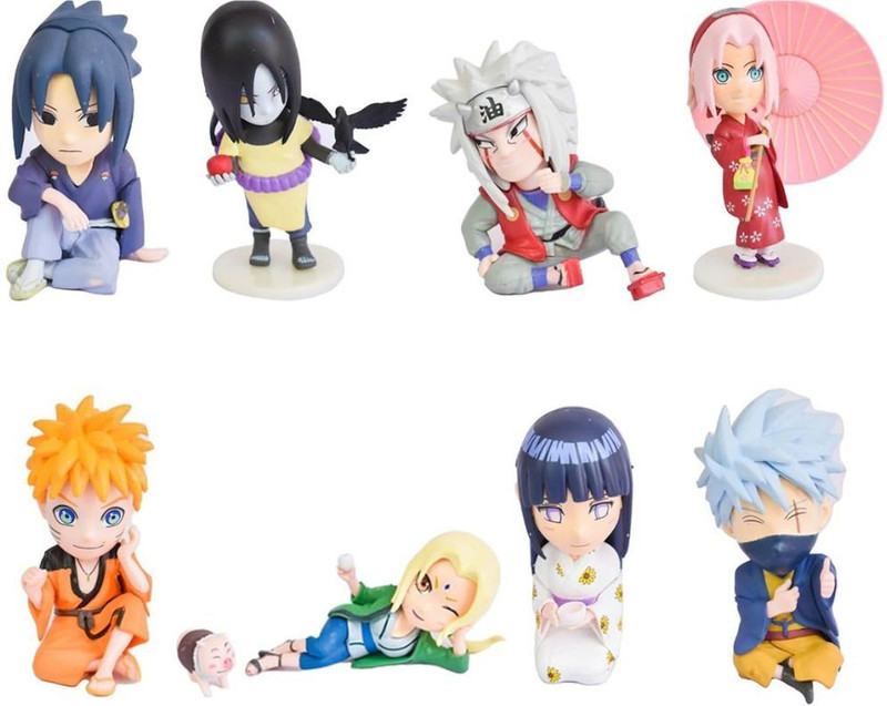 funfob Naruto Action Figures Set of 8 Height -8 to 10cm(Multicolor)