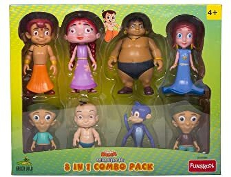 FUNSKOOL Chhota Bheem And Friends With Articulation 8IN1 4 Inch Action Figure(Multicolor)