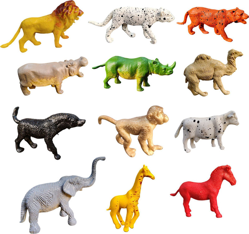 ramola Mini Animal Toys Set for Kids – Small PVC Rubber Animals Toys (2 Inches)(Multicolor)