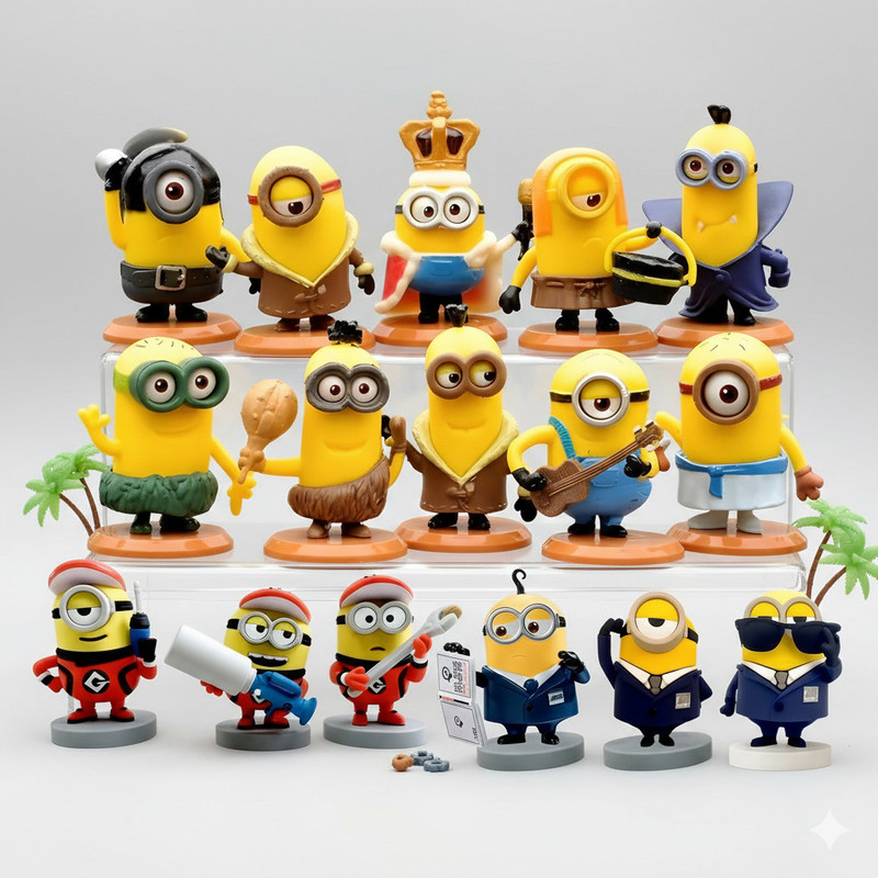 GT Gala Time Minions Action Figure Collectible Set 16 Cartoon Character Toy Pack(Multicolor)