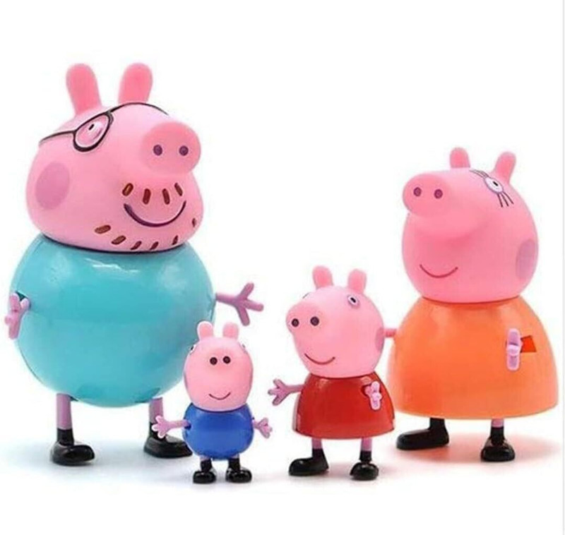 Steadfast Peppa Pig Family Set of 4,Pretend Play Set (Assorted Colours)(Multicolor)