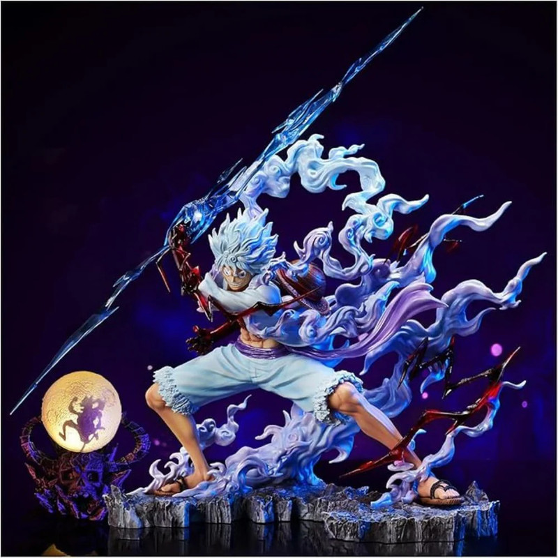 ToonyVerse Anime Luffy Figure, Gear 5 Luffy Figure, LD Luffy Action Figure Anime Statue - 28cm(Multicolor)