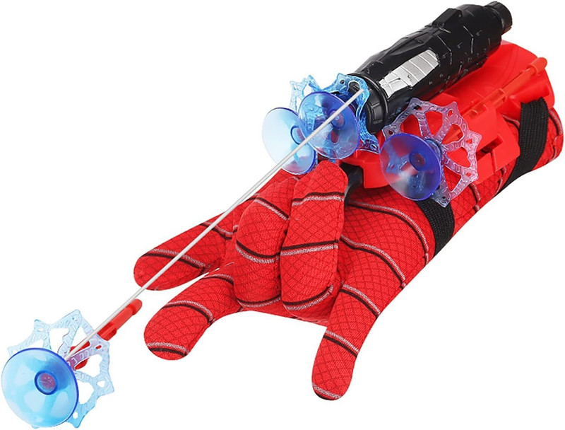BBBIKINI Spider Web Shooter Toys for Kids, Hero Launcher Wrist Toy Set, Spider-Man-C Inflatable Pool Accessory(Red)