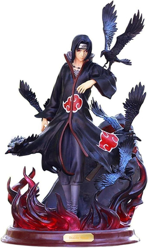 Pinaka Action Figure Toy Uchiha Itachi with Crow Collectible Model Toy Figurine - 25 cm(Multicolor)