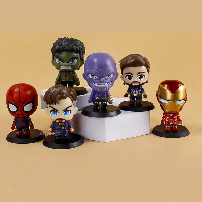 AG MOTO Avengers Action Figure 6pcs mini set of 6pcs of Marvel Superhero toys(Multicolor)