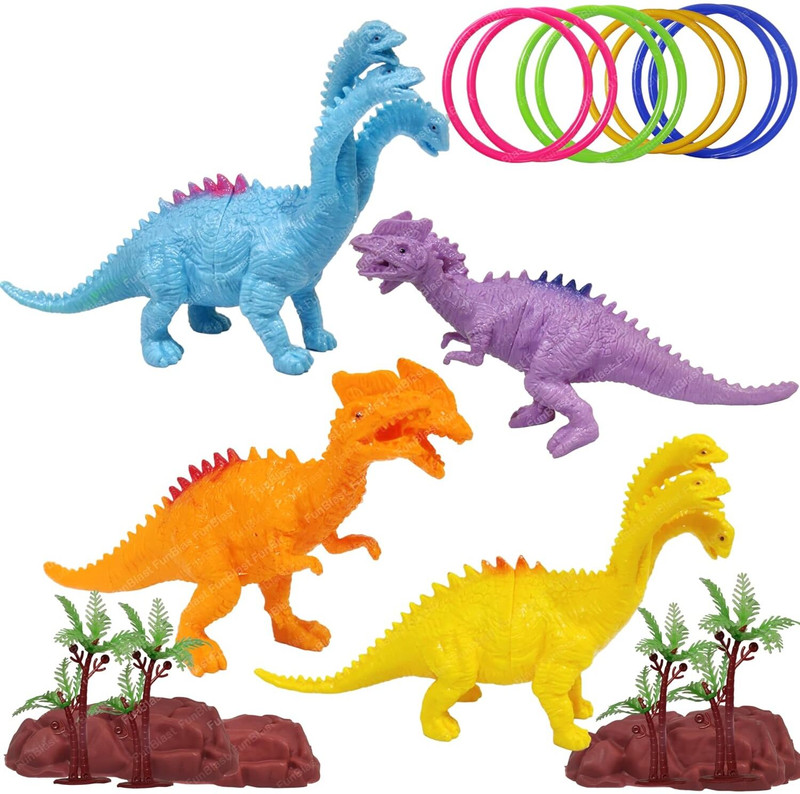 FunBlast Dinosaur Ring Playset Toy, Realistic Animal Figures for 3+ Years Old Kids(Multicolor)
