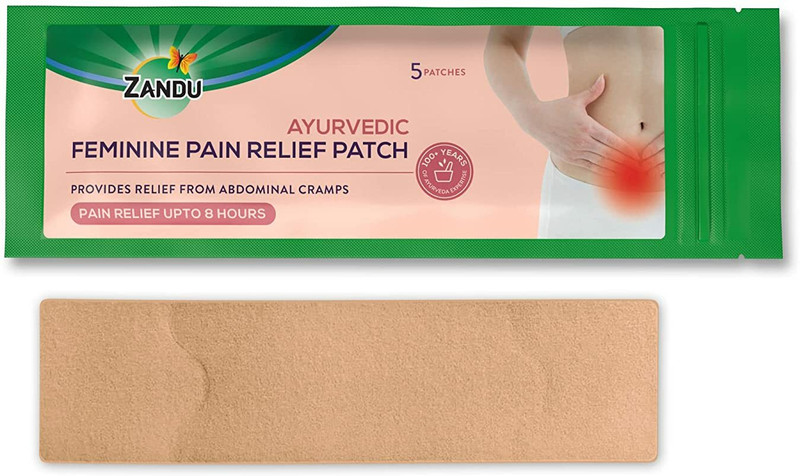ZANDU Ayurvedic Feminine Pain Relief Patch | Relieves Abdominal Cramps & Back Pain Adhesive Band Aid(Set of 5)