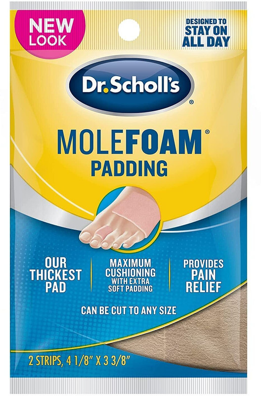 Dr.Scholl's Molefoam Padding 2 Strips Adhesive Band Aid(Set of 1)