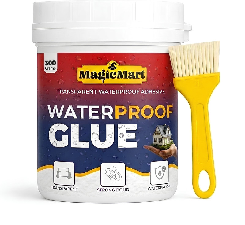 MAGICMART Crack Seal Glue with Brush Transparent Waterproof Resin Epoxy for Roof Leakage Adhesive(300 g)