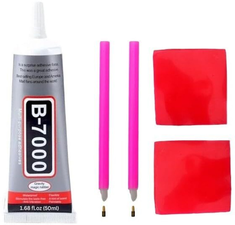 Fibly B7000 50ml Glue + 2 Pens Combo for Jewelry Making DIY Crafts and Embroidery Work Adhesive(50 ml)
