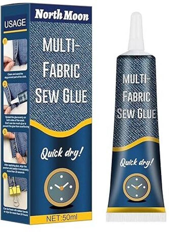 Sell fun Fabric Adhesive Glue Strong Bond Clear Drying Waterproof Sew Glue Permanent Glue(50 ml)