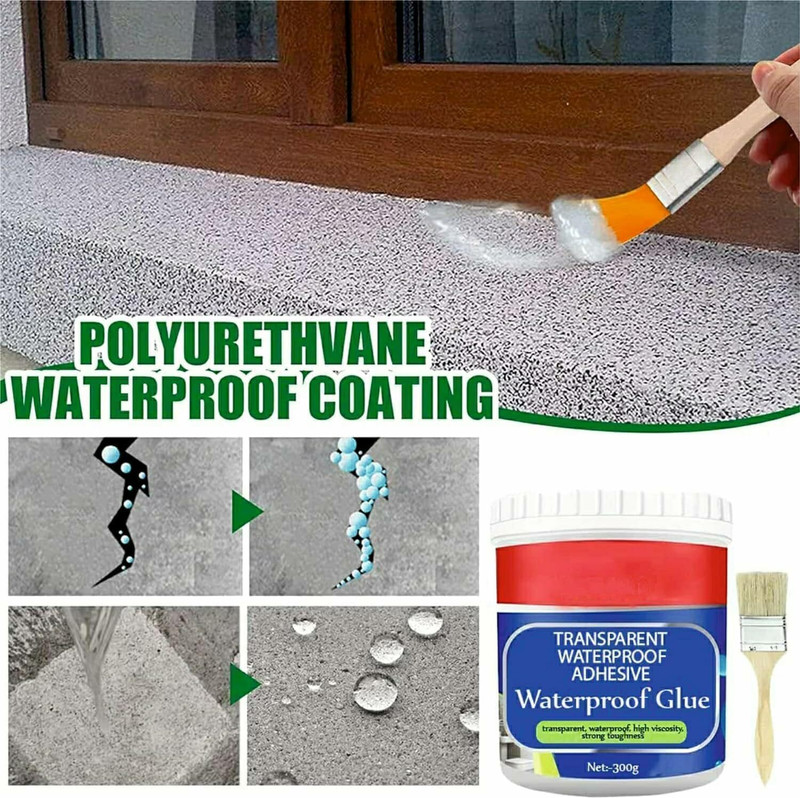 Rugmi Transparent Waterproof Glue 300g with Brush Glue(300 ml)