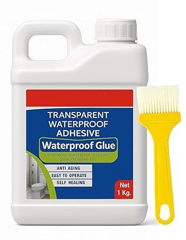 STARVOKES 1Kg Transparent Waterproofing Glue with Brush | Leak Seal & Sealant Adhesive Adhesive(1 kg)