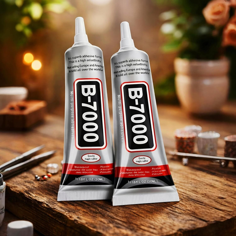 HIYAN'S IMPORT EXPORT B-7000 Adhesive Glue For Crafts, Jewelry, Clothing, Shoes, Glass etc. Pack of 2 Glue(100 ml)