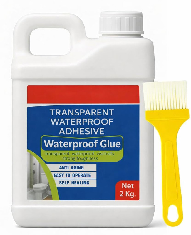 knh mart Waterproof Glue Clear Gel Bathroom Roof Top Concrete No Leak Adhesive (2 KG) Adhesive(2 kg)