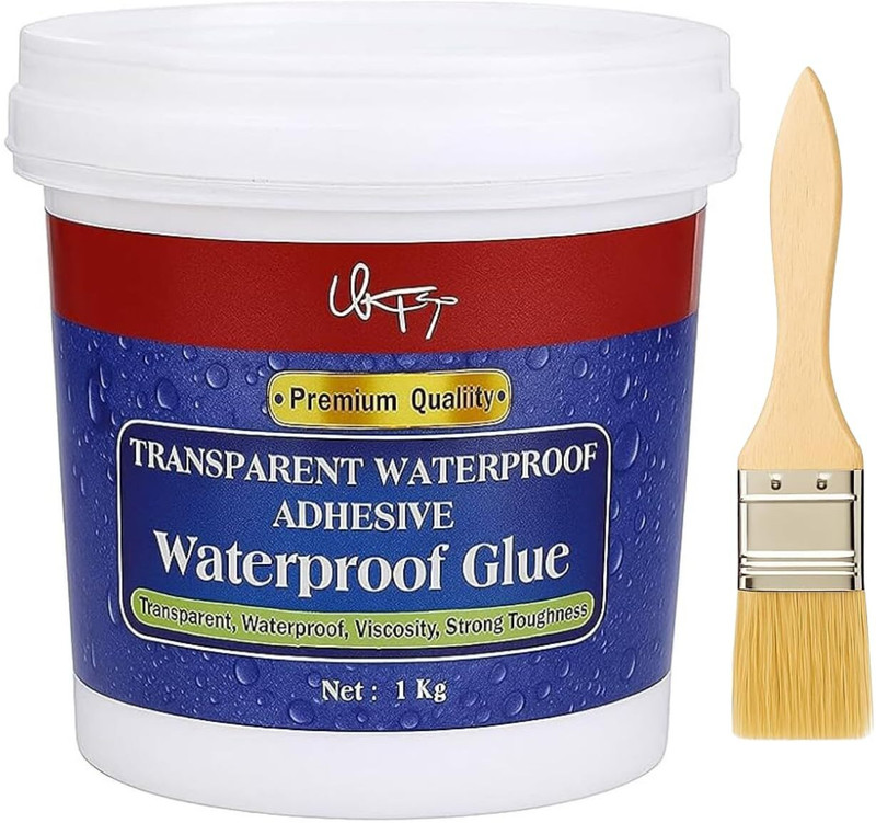 SHUWANJIA 1 kg Crack Seal Glue with Brush | Transparent Waterproof Epoxy for Roof Repair Adhesive(1 L)