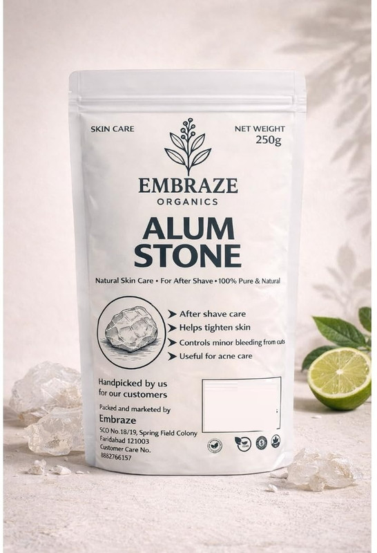 EMBRAZE ORGANICS Alum Stone (Potash Alum) | 100% Pure & Natural for Skin & After Shave Care(250 g)
