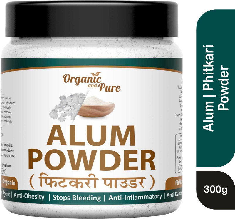 Organic and Pure Alum Stone Powder Fitkari Powder Phitkari Alum Powder Patika Sphatika Bhasma Jar(300 g)