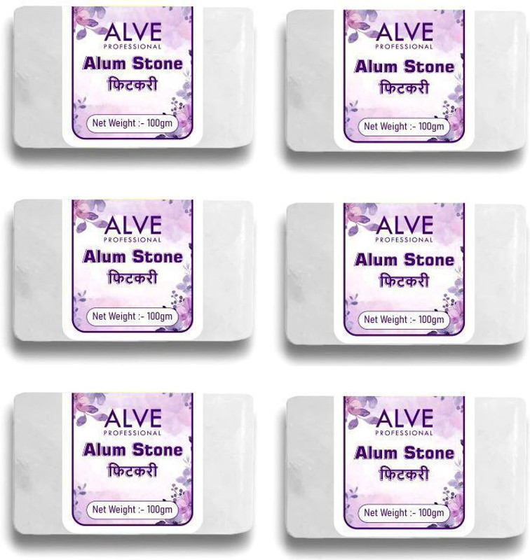 ALVE PROFESSIONAL Alum Stone Bar, Fitkari Stone for Face Pack of 6, Phitkari Stone Fitkiri Shaving(600 g)
