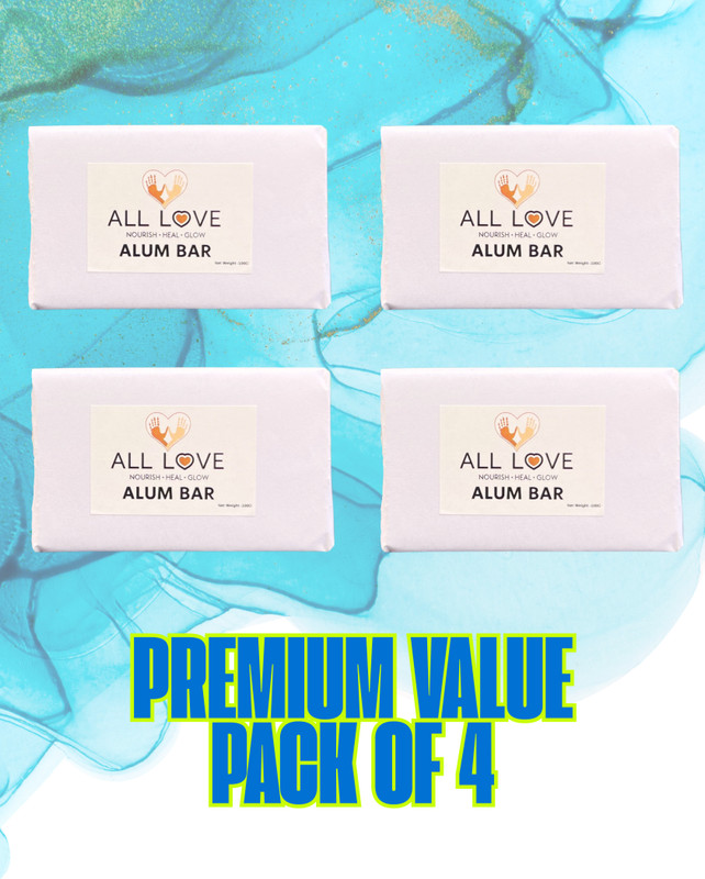 ALL LOVE Alum Bar Natural - Pack of 4 For Face and Underarms Alum Stone Fitkari(400 g)