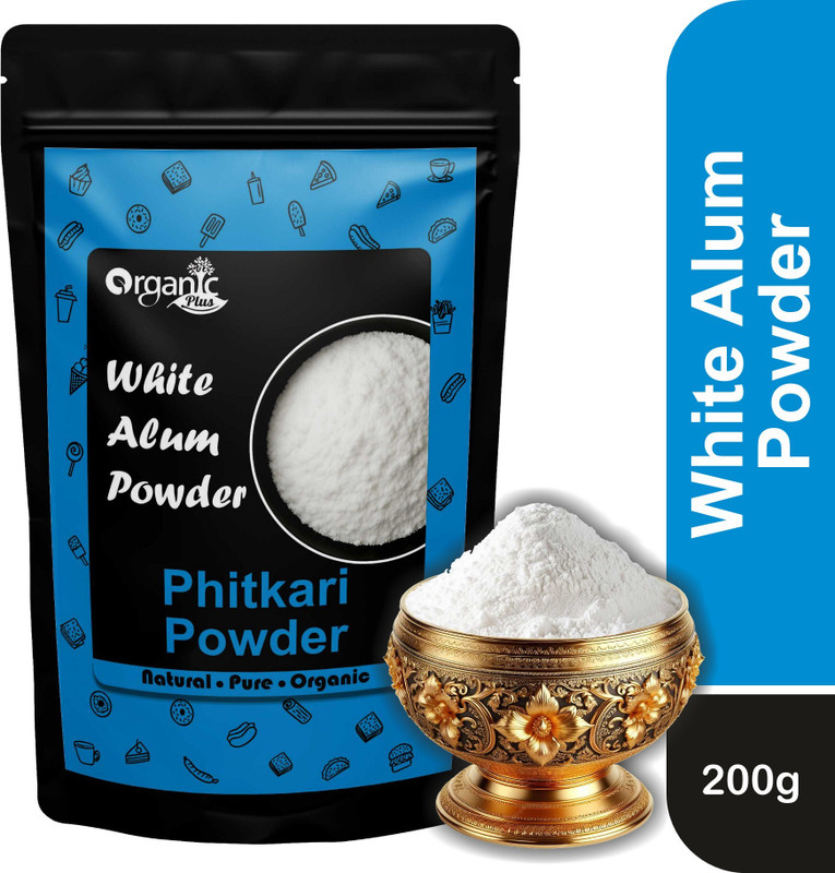 Organic Plus Alum Stone Powder Alum Powder Fitkari Powder Phitkari Powder Alam Powder -Pouch(200 g)
