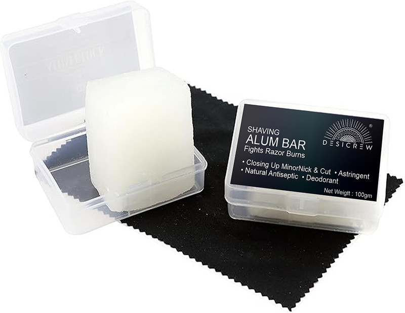 Desi Crew Shaving Alum Bar (Fitkari) with travel case Natural Phitkari Stone Bar(100 g)
